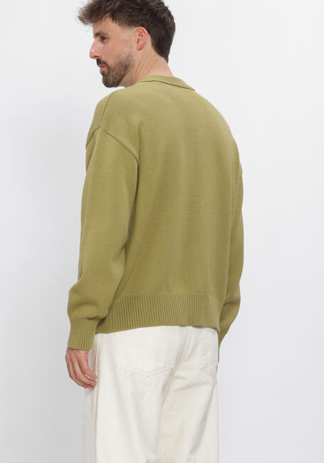 Groene AMI PARIS Sweater CREWNECK SWEATER WITH CONTRASTED AMI DE COEUR - large