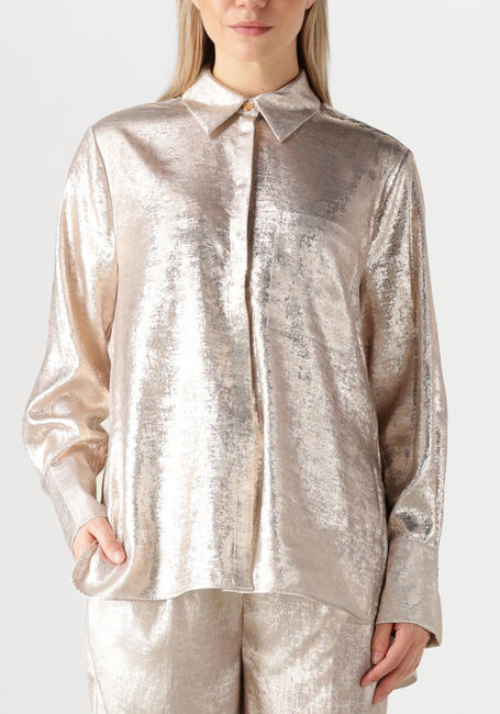 Gouden DANTE6 Blouses CATHIN METALLIC LONG SHIRT - large