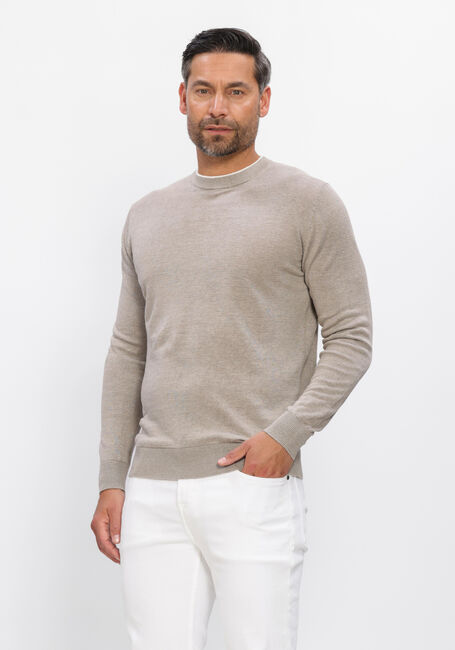 Beige GENTILUOMO Trui ROUND NECK LS - large