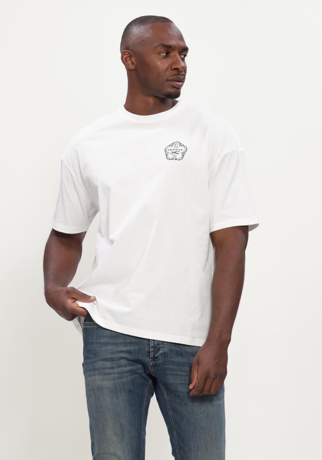 Witte DENHAM T-shirt ROOTS SS TEE - large