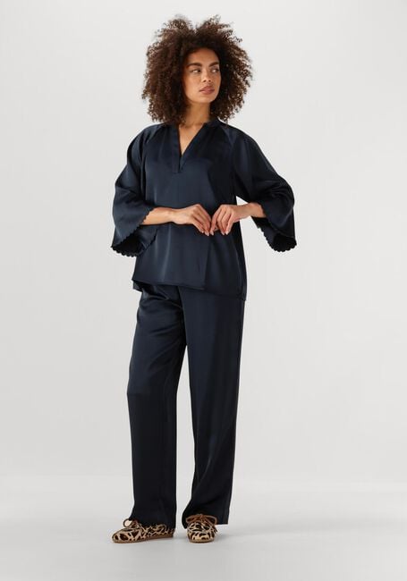 Donkerblauwe BRUUNS BAZAAR Wijde broek BBZALIA PANTS - large