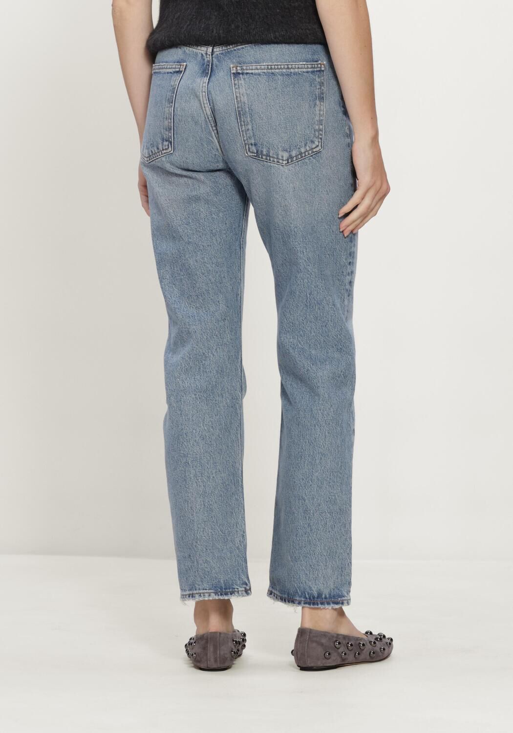 Blauwe AGOLDE Straight leg jeans 90'S PINCH WAIST HIGH RISE STR - large