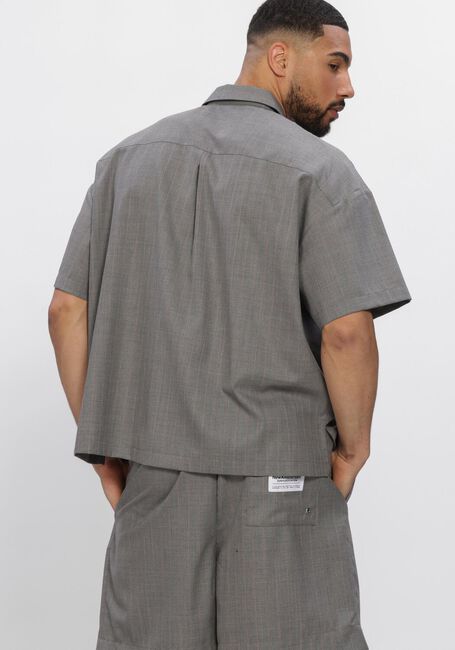 Grijze NEW AMSTERDAM SURF ASSOCIATION Casual overhemd WIJK SHIRT WOOL GREY WITH PINK PINSTRIPES - large