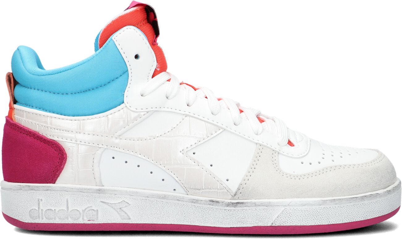 Diadora Hoge Sneakers Dames Magic Basket Demi Croco Woman, Maat: 38,5, Materiaal: Leer