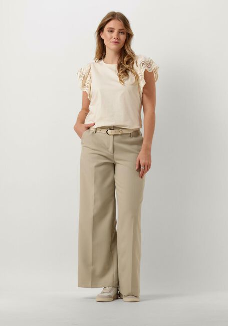 Gebroken wit SUMMUM T-shirt JERSEY TOP TEE WITH LACE - large