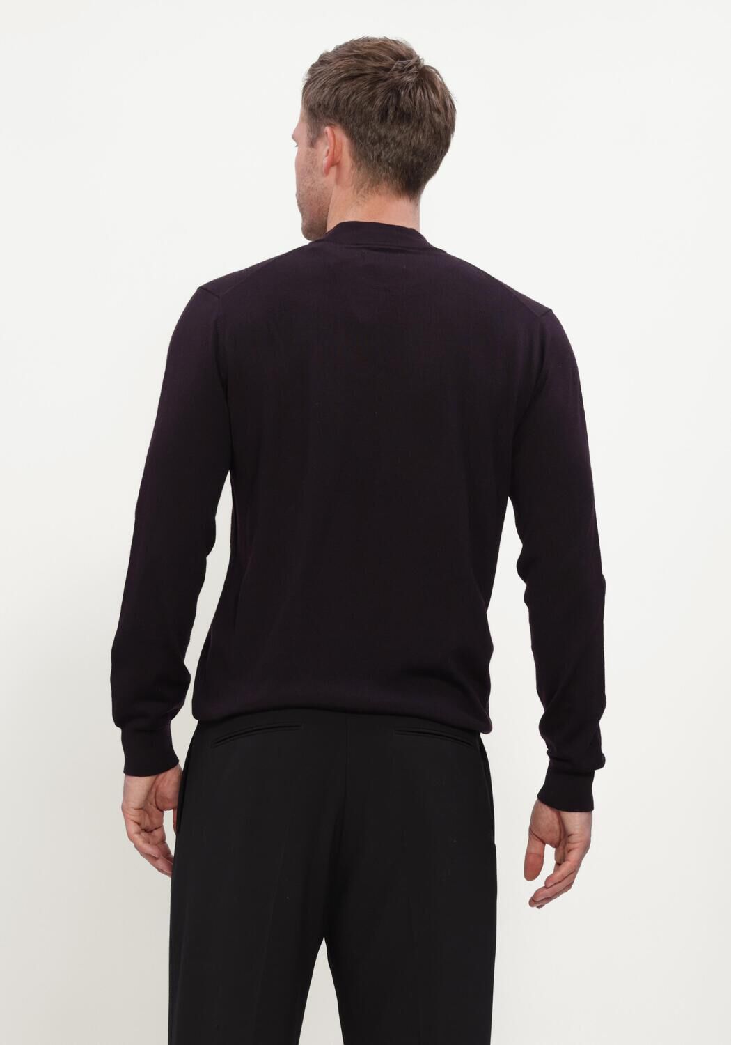 Bordeaux STEFANO LAURAN Trui TURTLE NECK MERINO - large