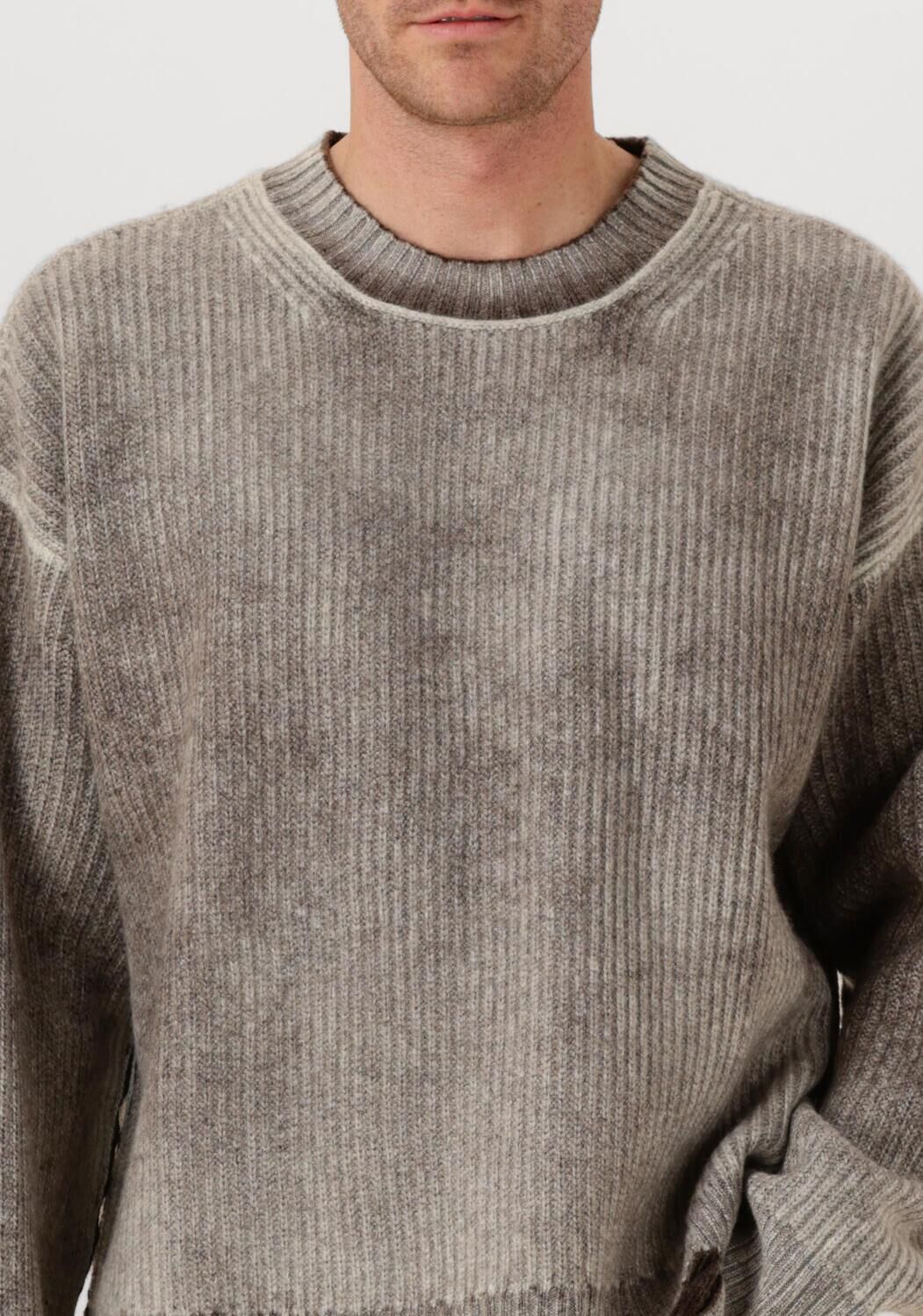 Taupe REPRESENT Trui REVERSIBLE FADE OUT KNIT - large