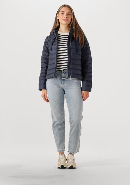 Donkerblauwe WOOLRICH Leren jas QUILTED HOODED JACKET - large