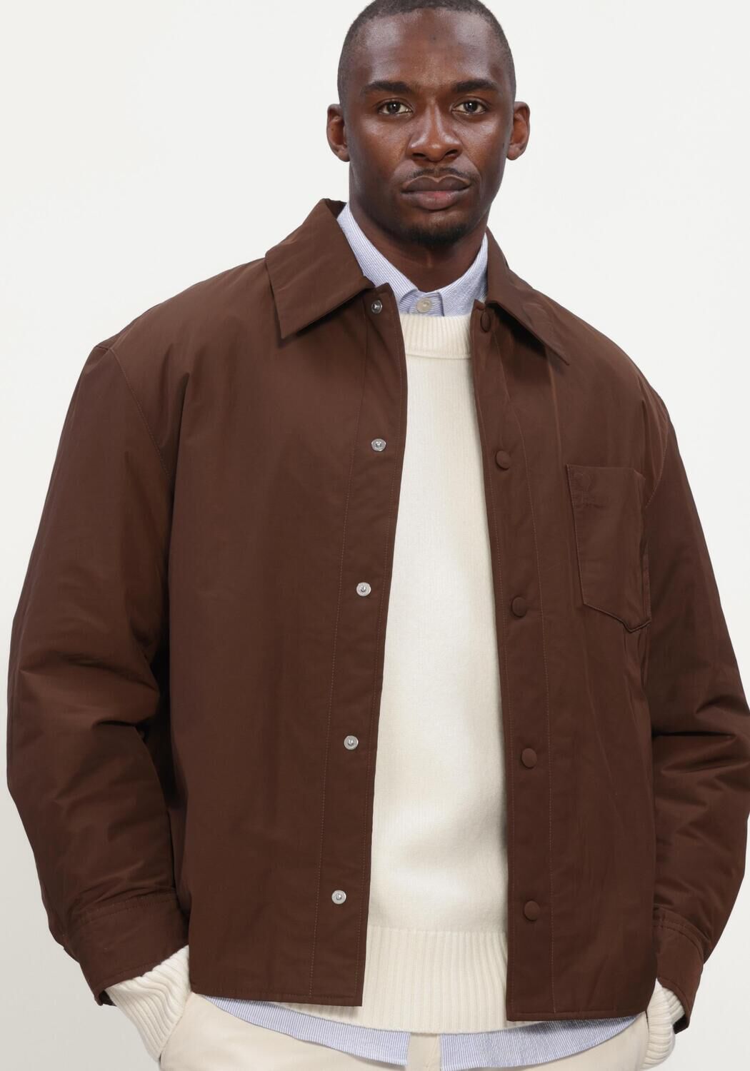 Bruine AMI PARIS Overshirt PADDED AMI DE COEUR OVERSHIRT - large