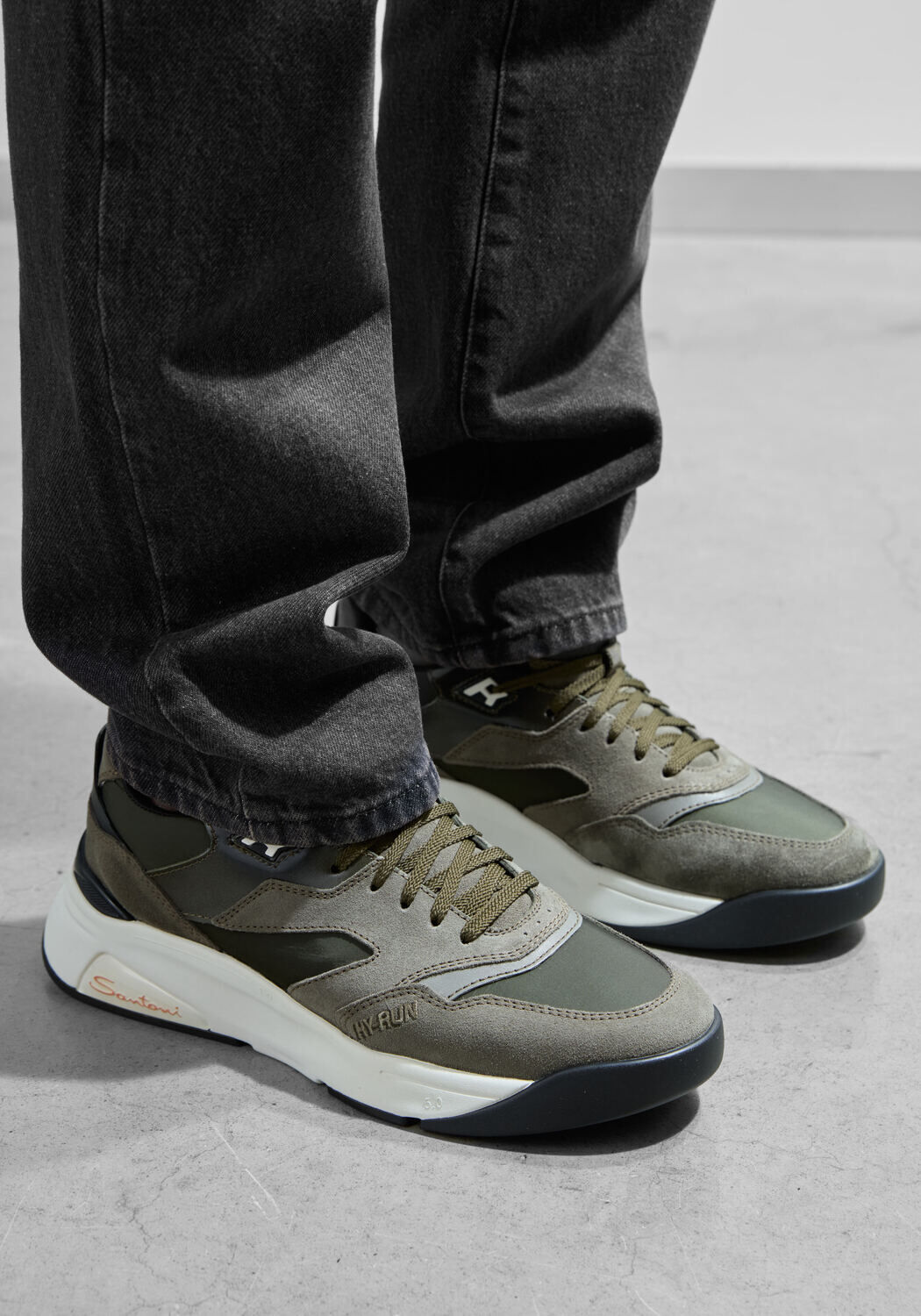 Groene SANTONI Lage sneakers COMBI HY-RUN SNEAKER - medium