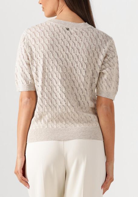 Ecru MOS MOSH T-shirt MMKARIN MARISOL SS LINEN KNIT - large