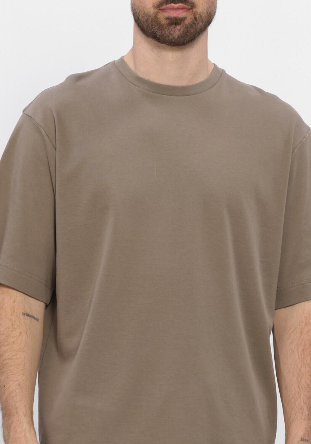 Beige PROFUOMO T-shirt T-SHIRT CREW NECK HEAVY COTTON - large