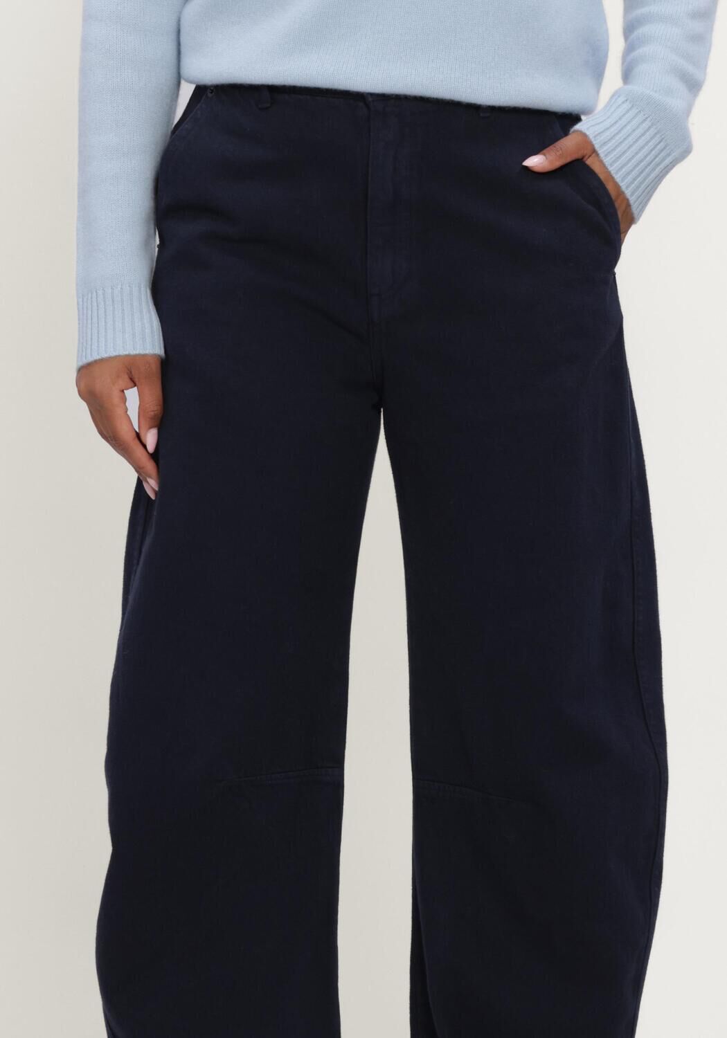 Donkerblauwe LOIS JEANS Wijde broek DALI CHINO - large