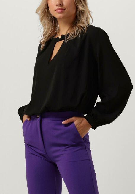 Zwarte ACCESS Blouses BLOUSE WITH FRONT V OPENING - large