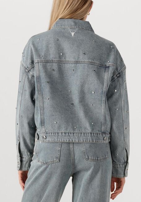 Blauwe ALIX THE LABEL Spijkerjas LADIES WOVEN EMBELLISHED DENIM JACKET - large
