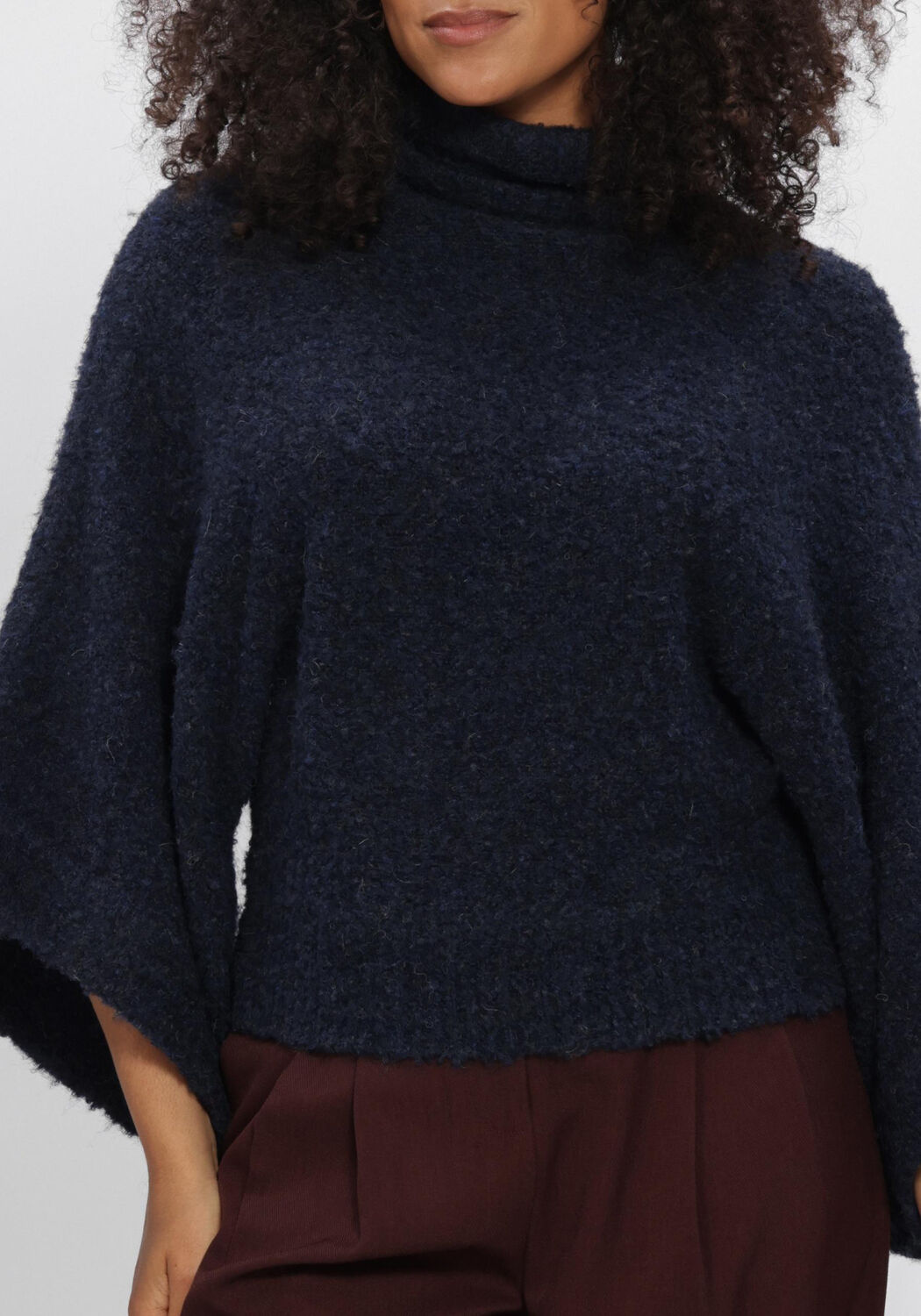 Donkerblauwe AIMEE THE LABEL Truien/vesten NAMIBIAW6 KNITTED SWEATER - large