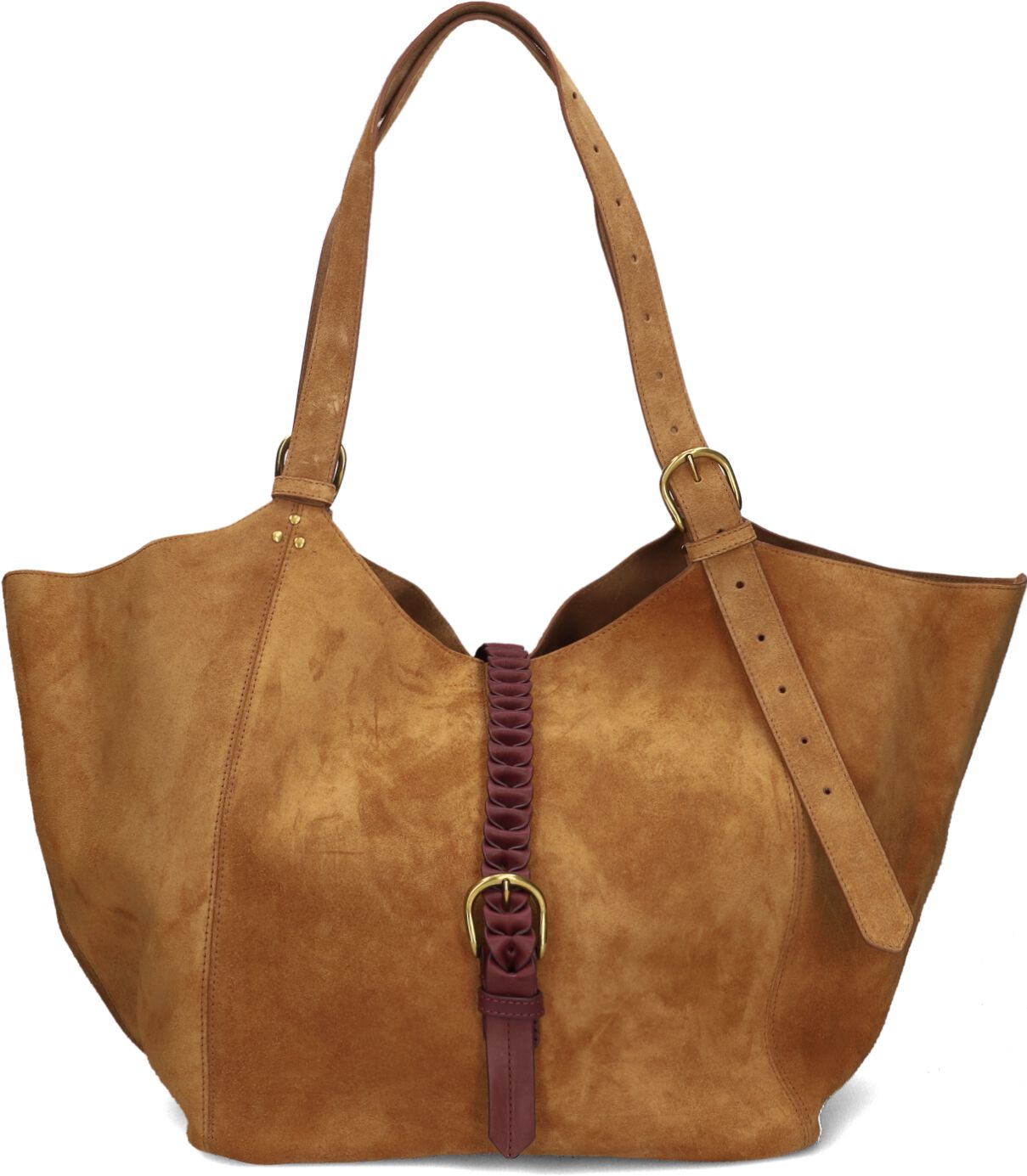 Jérôme Dreyfuss Crossbodytas Dames Joseph M, Materiaal: Suède, Kleur: Cognac