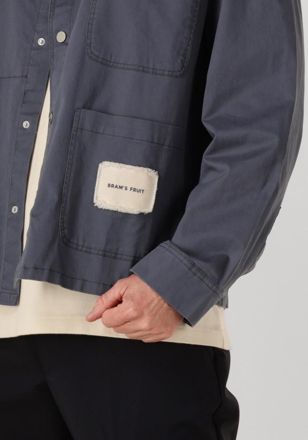 Donkerblauwe BRAM'S FRUIT Overshirt CHORE OVERSHIRT - large