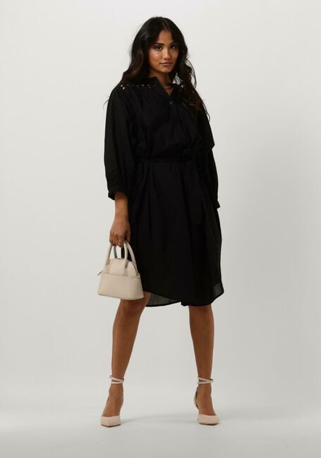 Zwarte SUMMUM Midi jurk DRESS COTTON VOILE - large