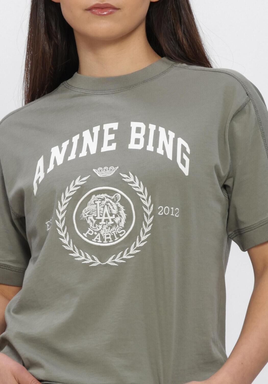 Groene ANINE BING T-shirt WALKER TEE COLLEGIATE WASHED - large