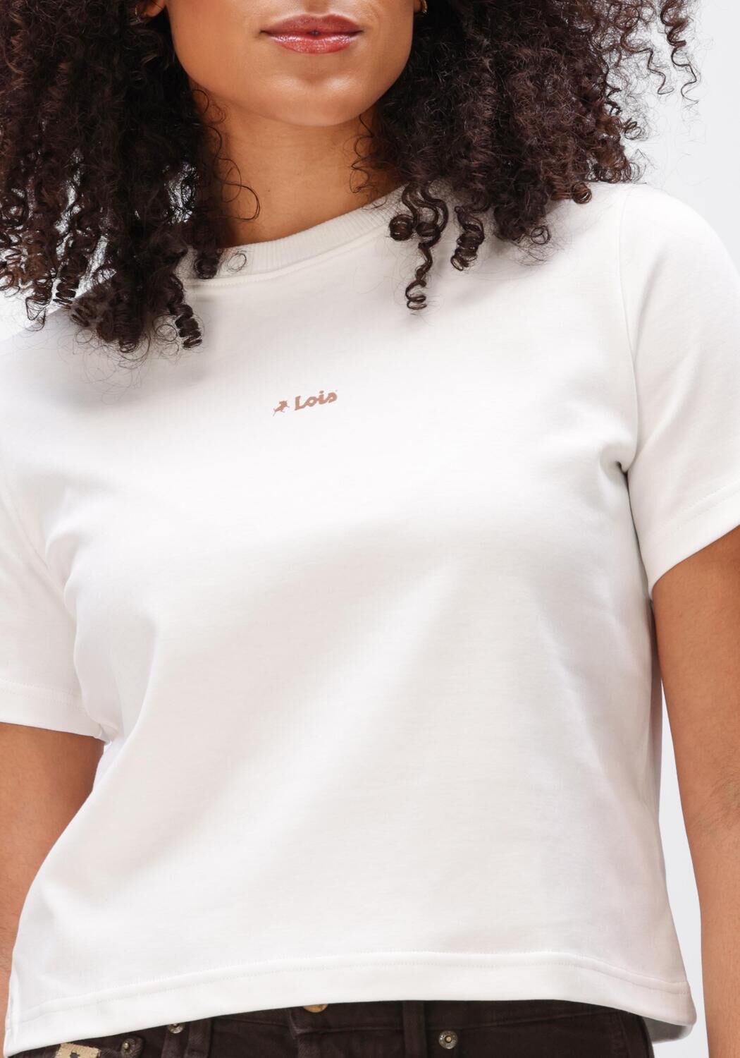 Witte LOIS JEANS T-shirt CHERRY THEE - large