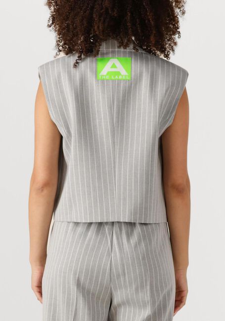 Lichtgrijze ALIX THE LABEL Gilet LADIES WOVEN PINSTRIPE WAISTCOAT - large