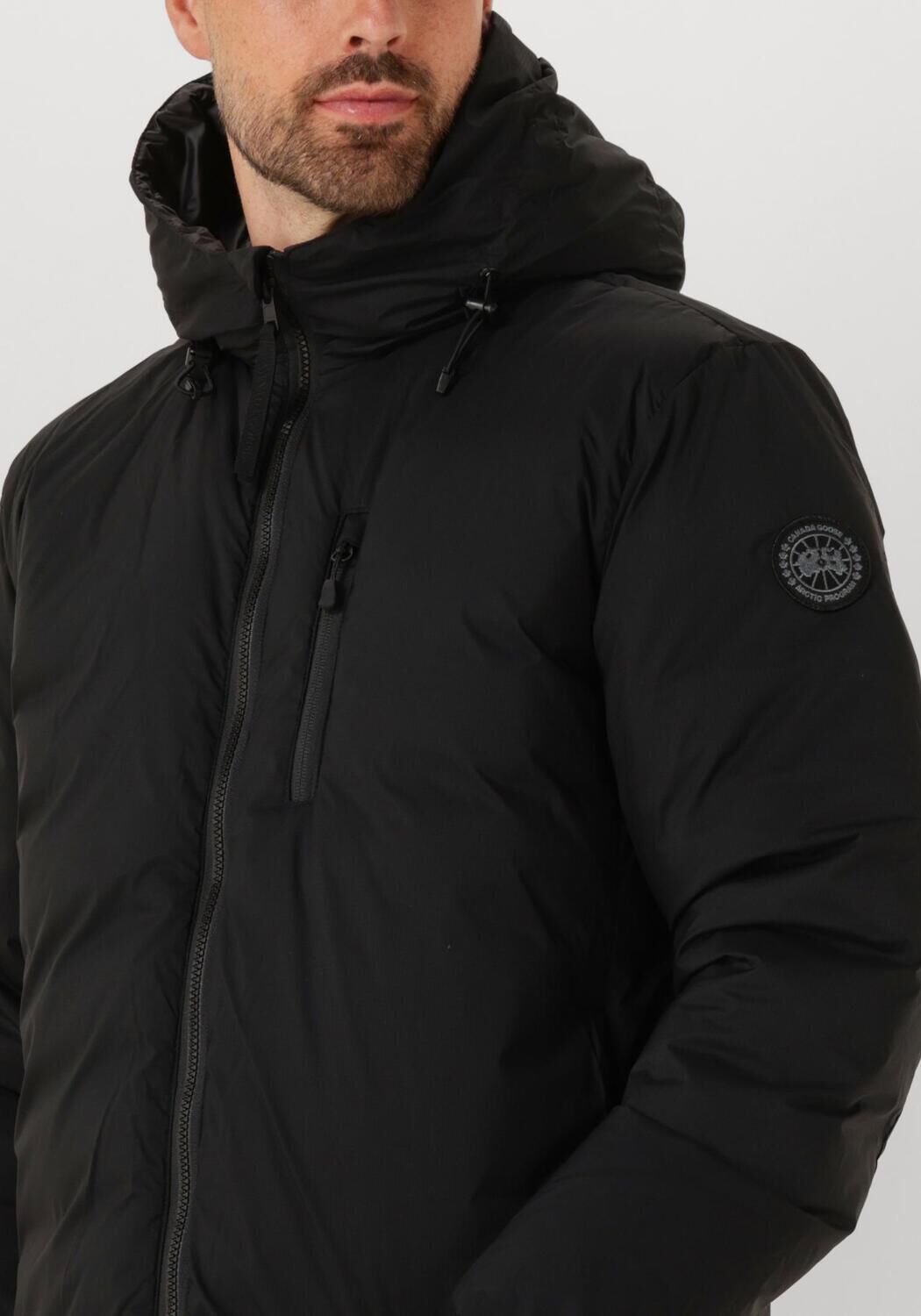 Zwarte CANADA GOOSE Gewatteerde jas LODGE HOODY R BLACK DISK - large