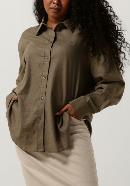Grijze GESTUZ Blouses LIZAGZ OZ LINEN SHIRT - large