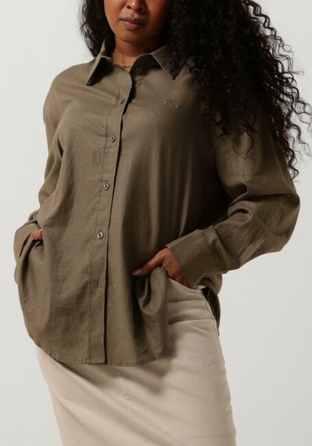 Grijze GESTUZ Blouse LIZAGZ OZ LINEN SHIRT - large