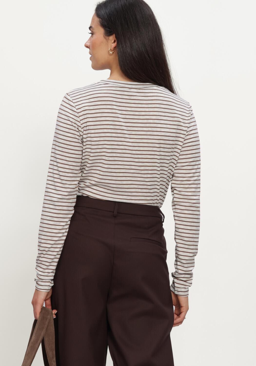 Bruine AIMEE THE LABEL Tops & T-shirts ZENOLUCAW6 STRIPED LS - large