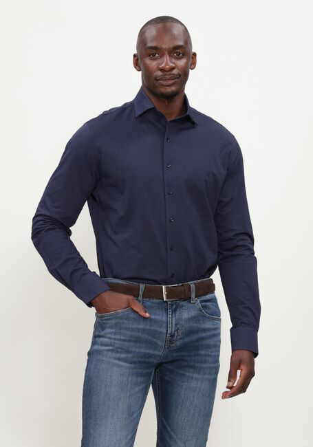 Donkerblauwe PROFUOMO Klassiek overhemd SHIRT ONE PIECE JAPANESE KNITTED - large