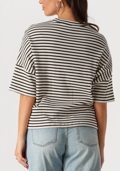 Blauwe SUMMUM T-shirt BOXY TOP STRIPE WAFFLE - large