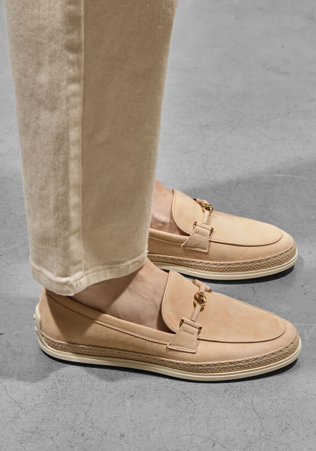 Beige TOD'S Instappers GOMMA RAFIA 92K MOCASS.T RING INF. - large