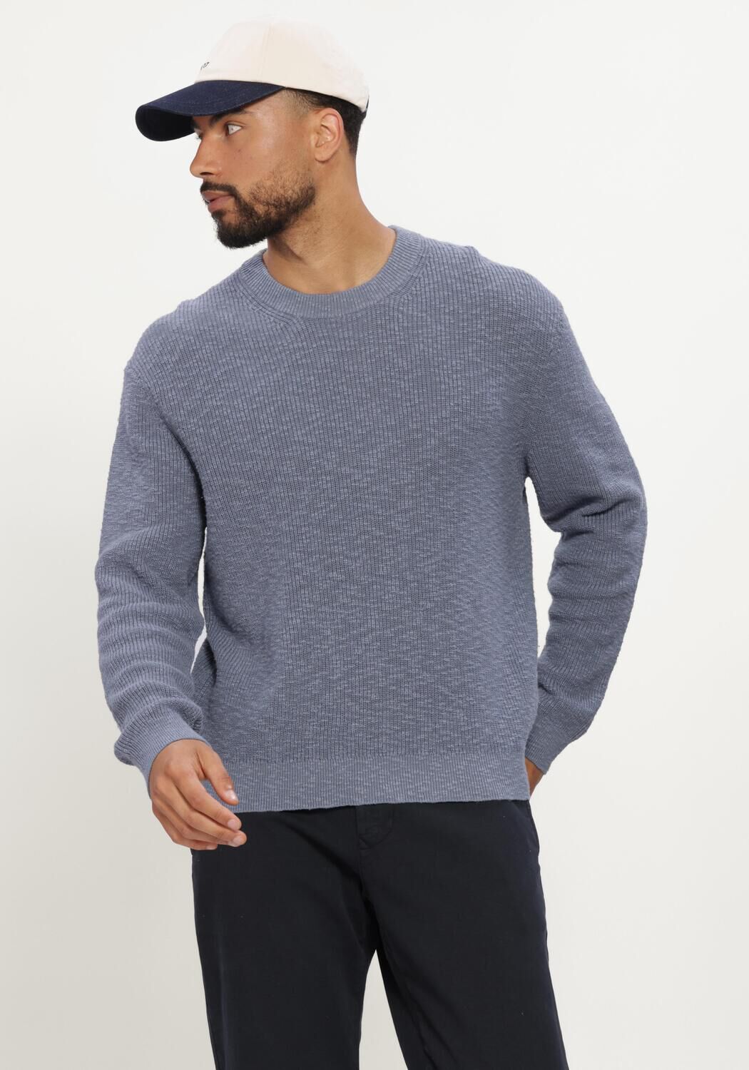 Blauwe NN.07 Trui RUSSEL CREW 60028 - large