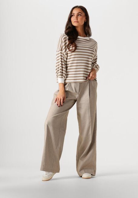 Beige SUMMUM Sweater JERSEY SWEATER WAFFLE LUREX STRIPE - large