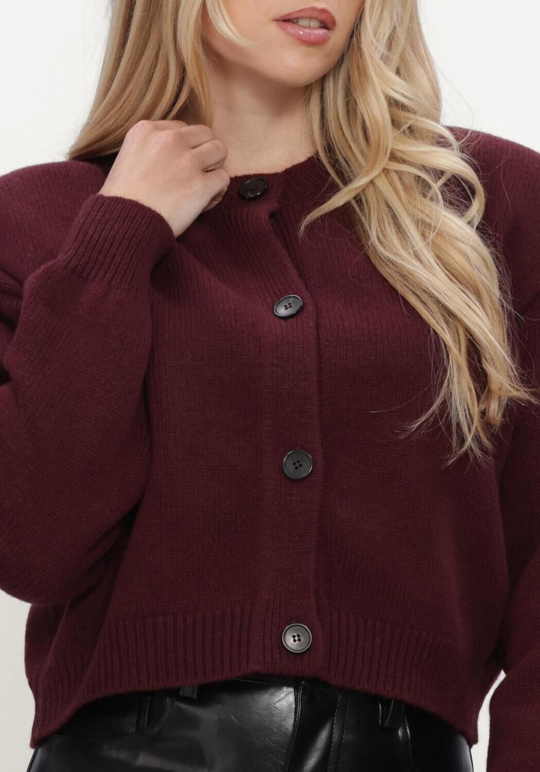 Bordeaux RHUNE Trui LUNE PADDED SHOULDER CARDIGAN - large