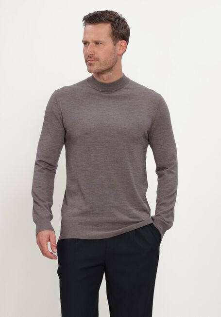 Taupe STEFANO LAURAN Trui TURTLE NECK MERINO - large