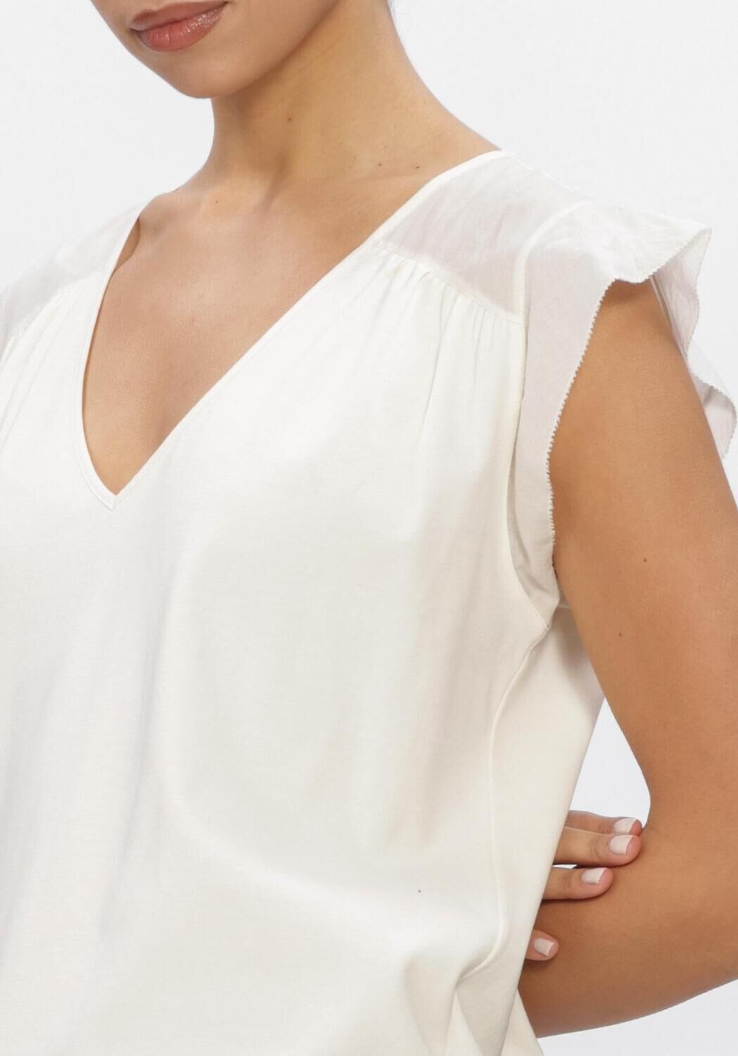 Gebroken wit MARC CAIN COLLECTION Top TOP VAN STRETCHKATOEN - large