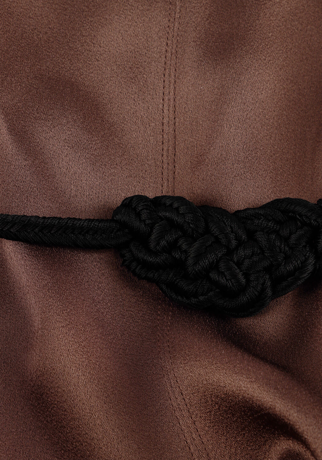 Bruine FORTE FORTE Maxi jurk ENVERS SATIN SHINY KAFTAN DRESS - large