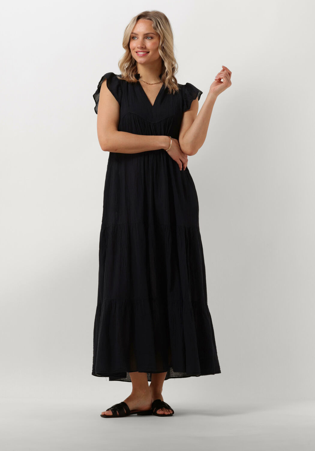 Devotion Maxi Jurk Dames Erietta, Maat: S, Kleur: Zwart