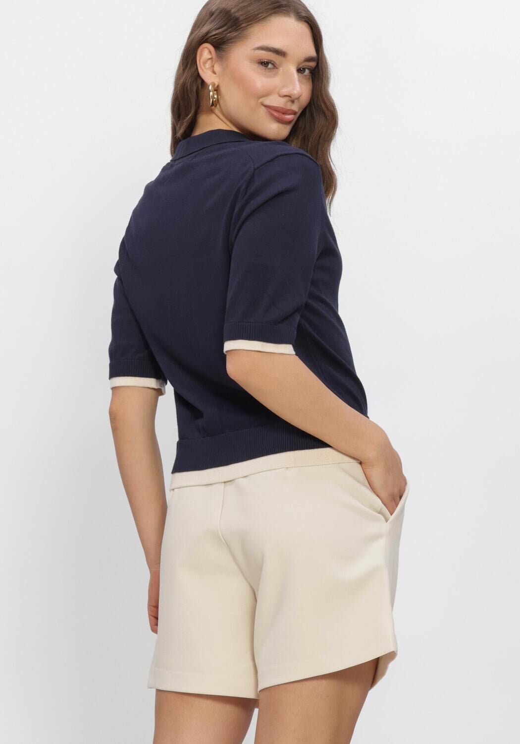 Donkerblauwe CO'COUTURE Trui LUECC CROP CARDIGAN - large