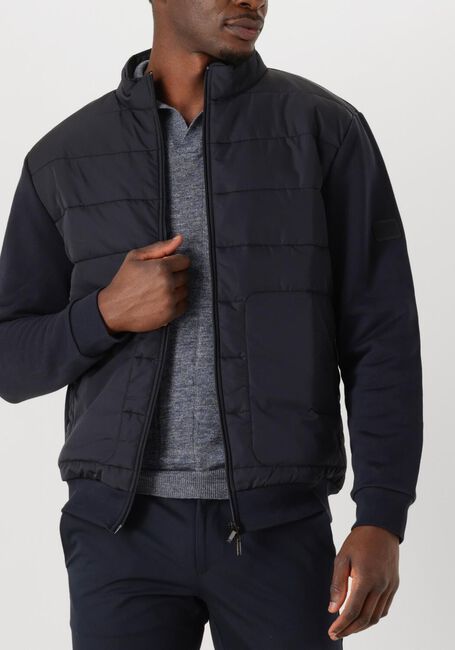 Blauwe GENTILUOMO Gewatteerde jas CARDIGAN ZIP - large