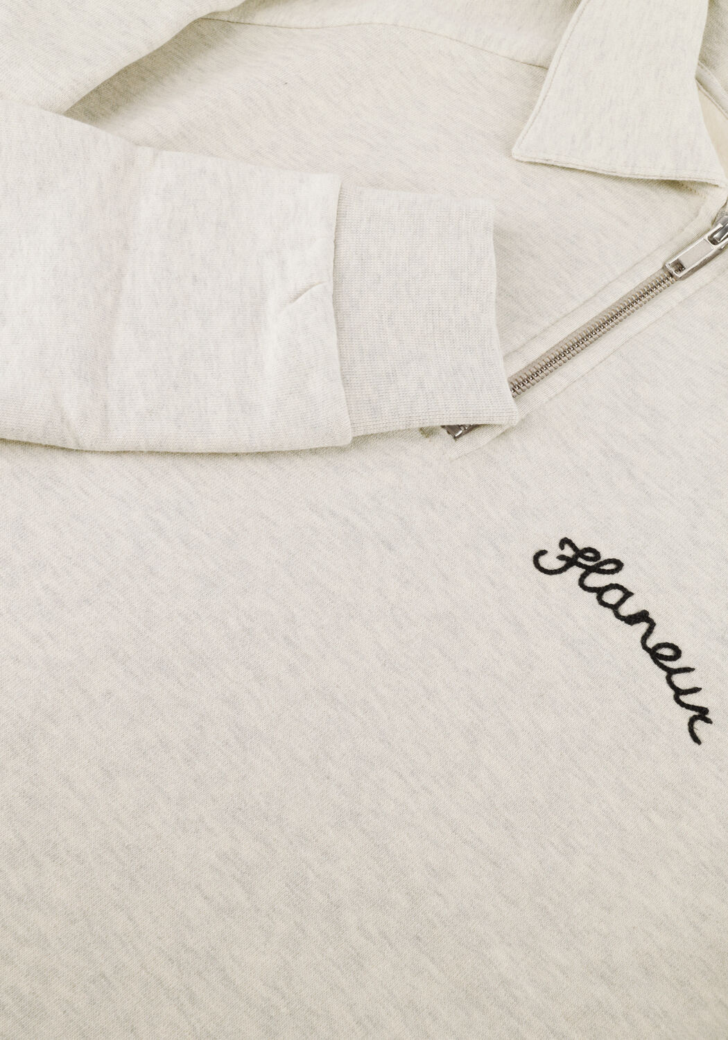 Ecru FLANEUR Sweater SIGNATURE RAGLAN  HALFZIP - large