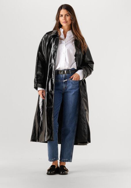 Zwarte MON FRAC Mantel COAT LONG CRAQUELE - large