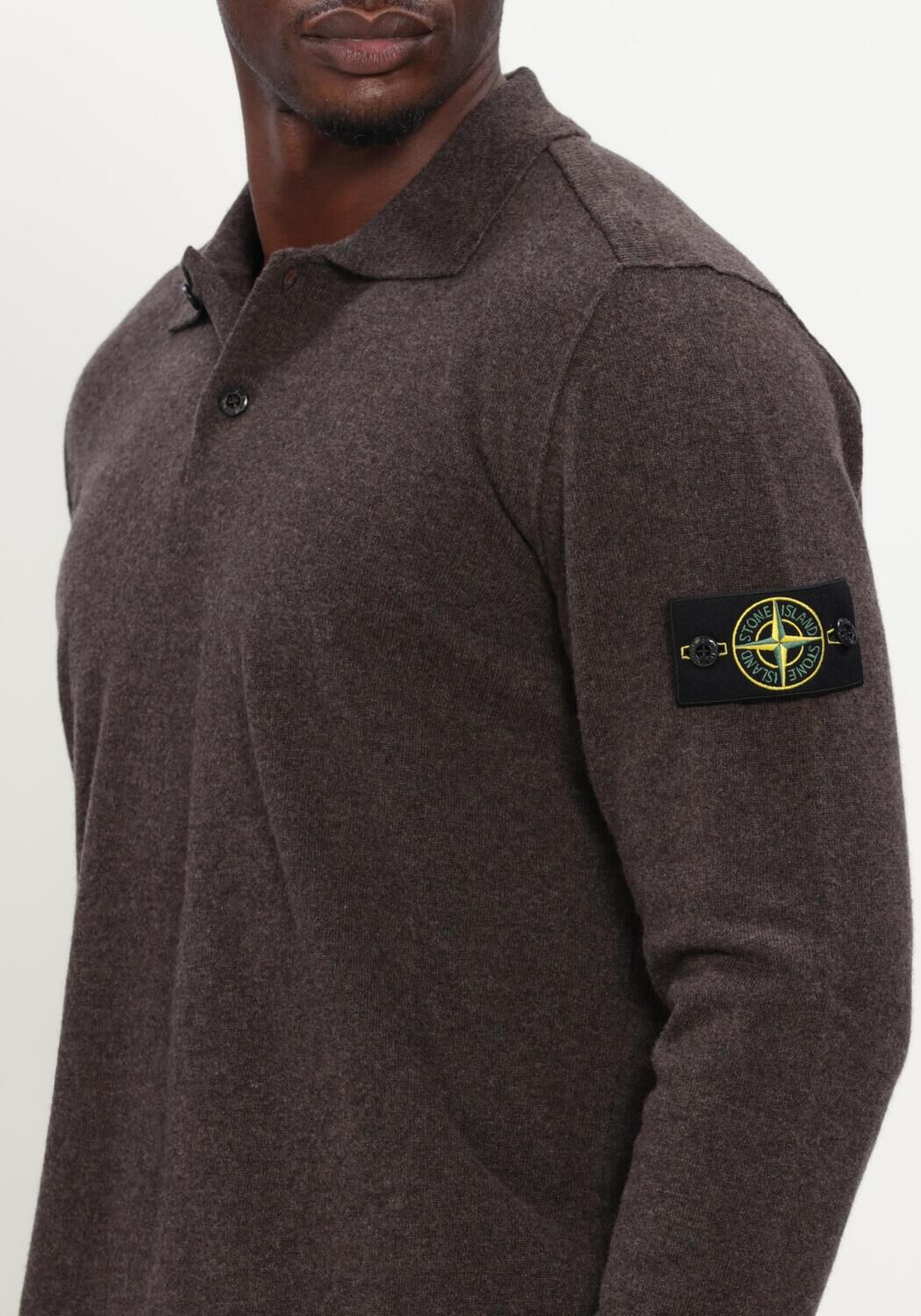 Bruine STONE ISLAND Trui LS POLO S00B4 - large