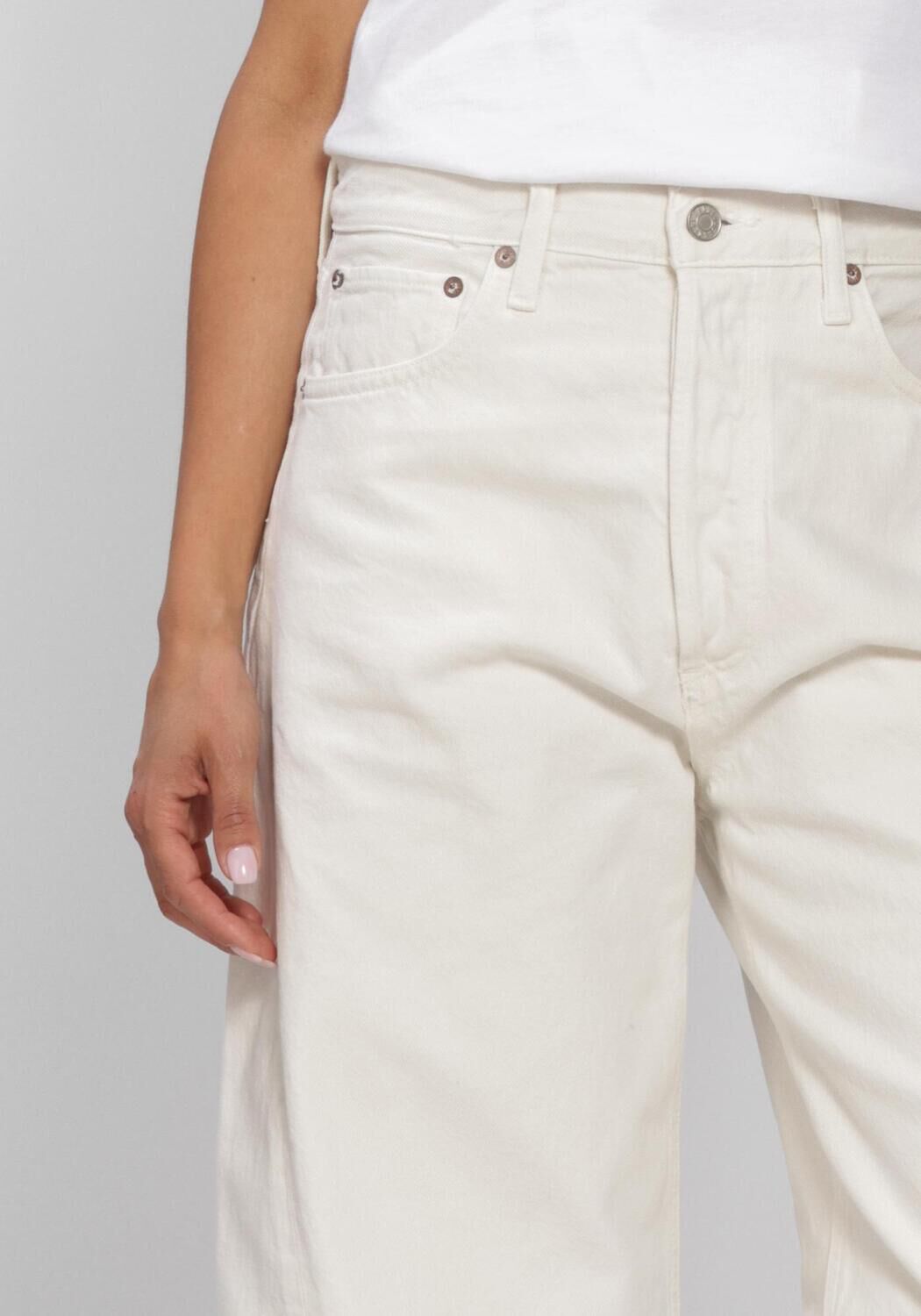 Gebroken wit AGOLDE Jeans LUNA PIECED JEAN IN CHALK WHITE - large