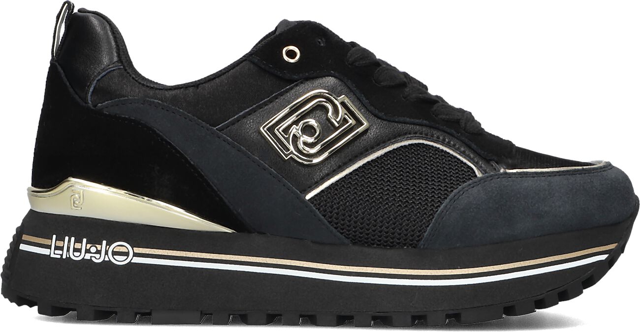 Liu Jo Lage Sneakers Dames Liu Jo Maxi Wonder 73, Maat: 39, Materiaal: Suède, Kleur: Zwart