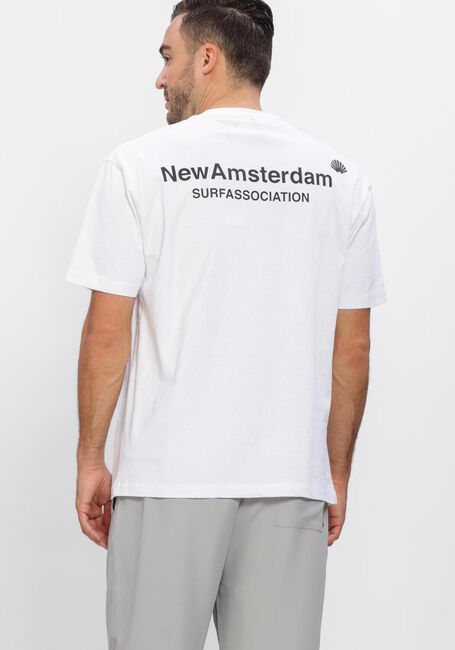 Witte NEW AMSTERDAM SURF ASSOCIATION T-shirt LOGO TEE WHITE/BLACK - large