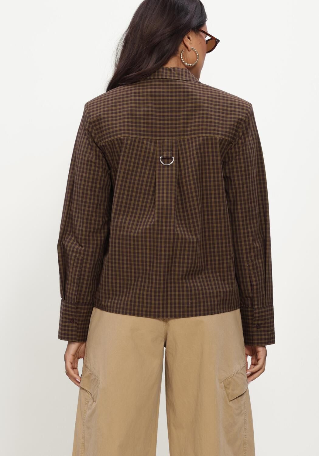 Groene CO'COUTURE Blouses TEFFACC PADDED CHECK SHIRT - large