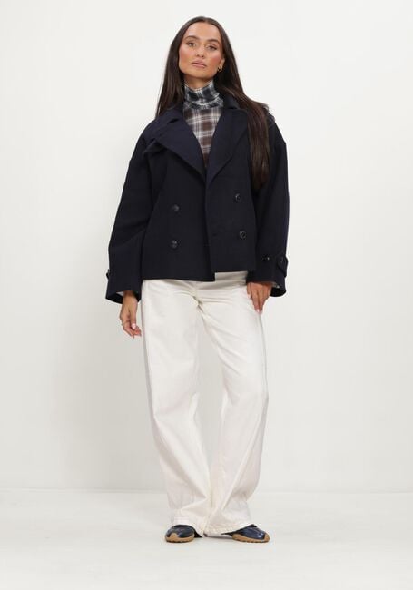 Donkerblauwe RUBY TUESDAY Jassen MATHO SHORT DOUBLE BREASTED WOOLEN COAT - large